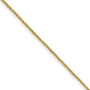 1mm 14k Yellow Gold Diamond Cut Fancy Singapore Chain Necklace 20 Inch